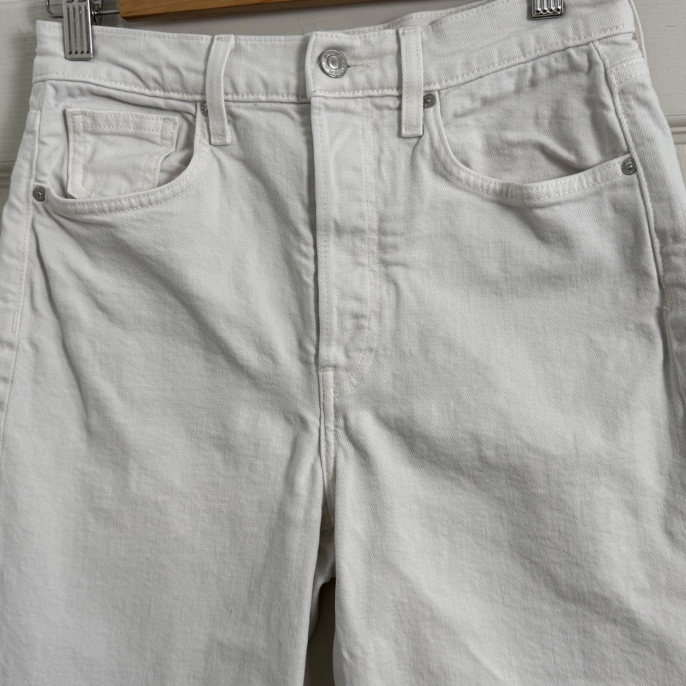 Frank & Eileen Monaghan Straight Leg Jeans Women 27 High Rise White Quiet Luxury - Picture 3 of 16